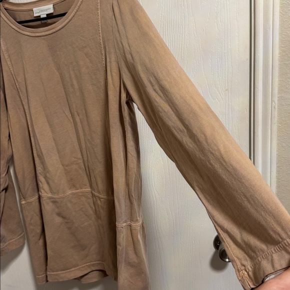 Pure Jill Organic Cotton Beige Seamed Tunic Large Long Sleeve Round Neck Soft - Picture 5 of 12